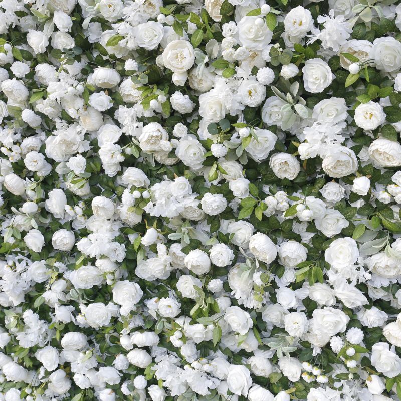 BD146 3D Rose Floral Artificial Flower Backdrop Rolling Up Curtain Flower Wall - 8ft*8ft