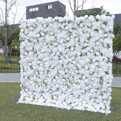 BD151 3D Rose Floral Artificial Flower Backdrop Rolling Up Curtain Flower Wall - 8ft*8ft