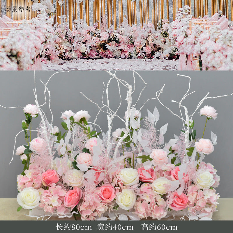 Floral Rows Arch Flower Runners Backdrop for Wedding Decoration by Super-Event