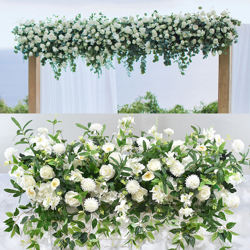 Floral Rows Arch Flower Runners Backdrop for Wedding Decoration by Super-Event