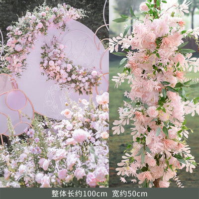 Floral Rows Arch Flower Runners Backdrop for Wedding Decoration by Super-Event