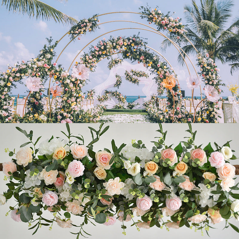 Floral Rows Arch Flower Runners Backdrop for Wedding Decoration by Super-Event