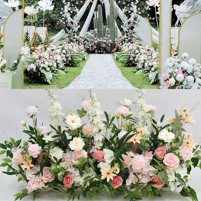 Floral Rows Arch Flower Runners Backdrop for Wedding Decoration by Super-Event