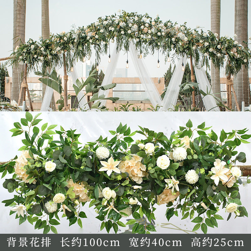 Floral Rows Arch Flower Runners Backdrop for Wedding Decoration by Super-Event