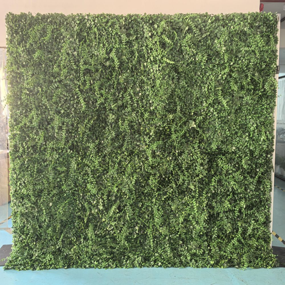 HE-BD150 2D Fabric Artificial Green Wall Rolling Up Curtain Flower Wall - 8ft*8ft