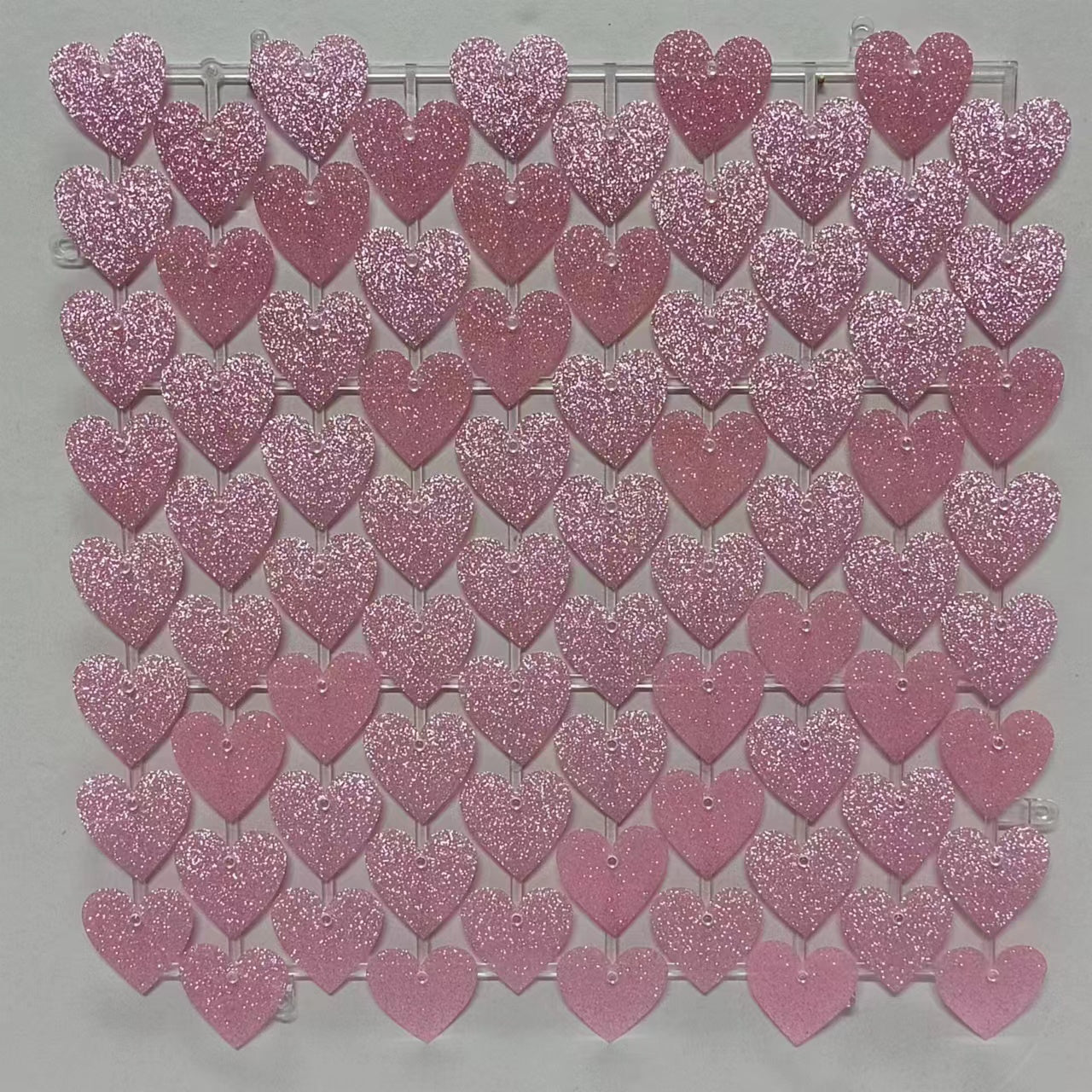 Heart Shape Shimmer Wall Panels / Clip Hole Backing & Heart Sequins - Blue