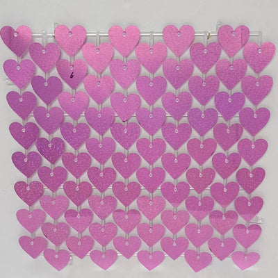 Heart Shape Shimmer Wall Panels / Clip Hole Backing & Heart Sequins - Black