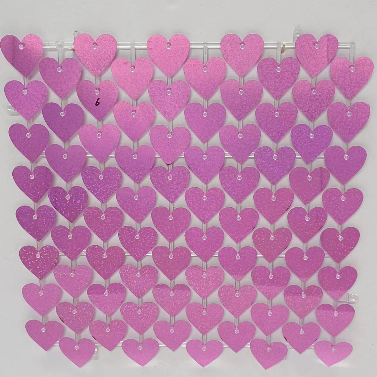 Heart Shape Shimmer Wall Panels / Clip Hole Backing & Heart Sequins - Yellow