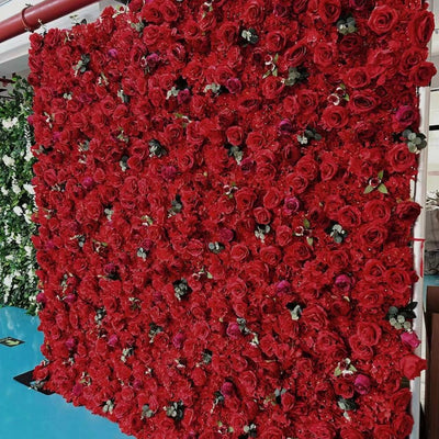 BD-039 3D Fabric Artificial Flower Backdrop Rolling Up Curtain Flower Wall - 8ft*8ft