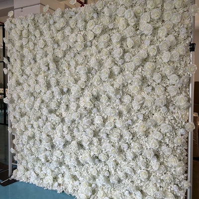 3D Fabric Artificial Flower Backdrop Rolling Up Curtain Flower Wall - 8ft*8ft