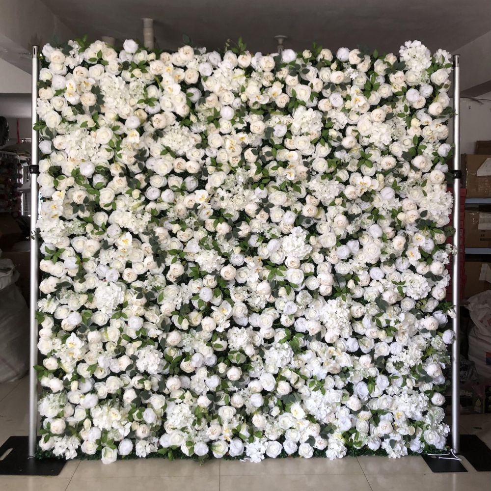 BD-079 3D Fabric Artificial Flower Backdrop Rolling Up Curtain Flower Wall - 8ft*8ft