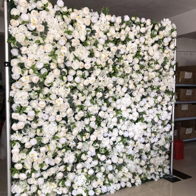 BD-079 3D Fabric Artificial Flower Backdrop Rolling Up Curtain Flower Wall - 8ft*8ft