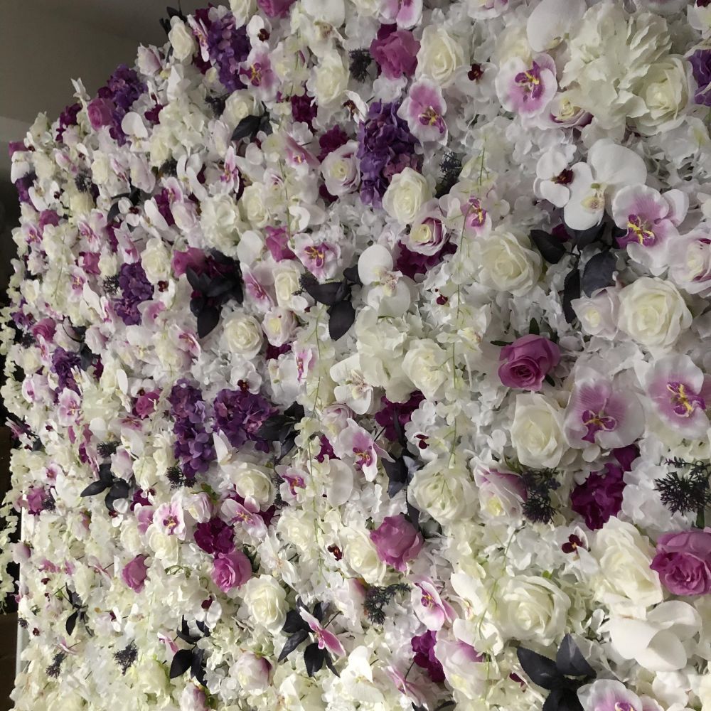 BD-083 3D Fabric Artificial Flower Backdrop Rolling Up Curtain Flower Wall - 8ft*8ft