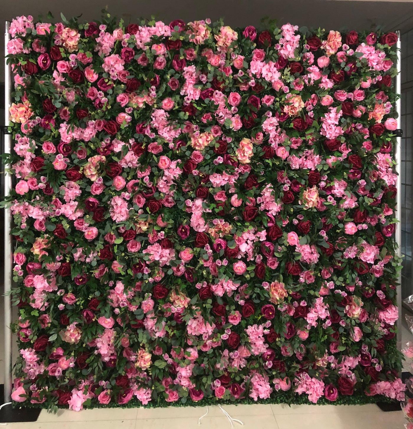 3D Fabric Artificial Flower Backdrop Rolling Up Curtain Flower Wall - 8ft*8ft