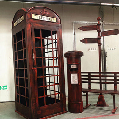 London Telephone Booth+2M Sign+1.2M Mailbox+1M Bench+0.5M Telephone - Blue