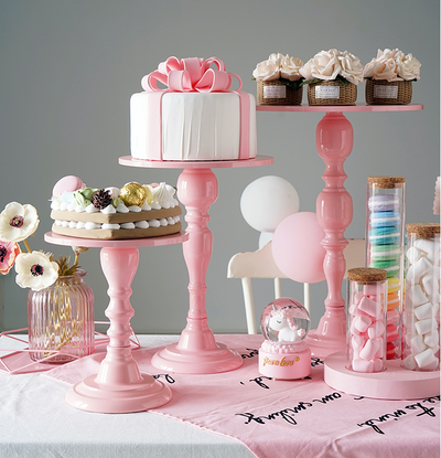 Acrylic Dessert Cake Display Stand Set - Pink