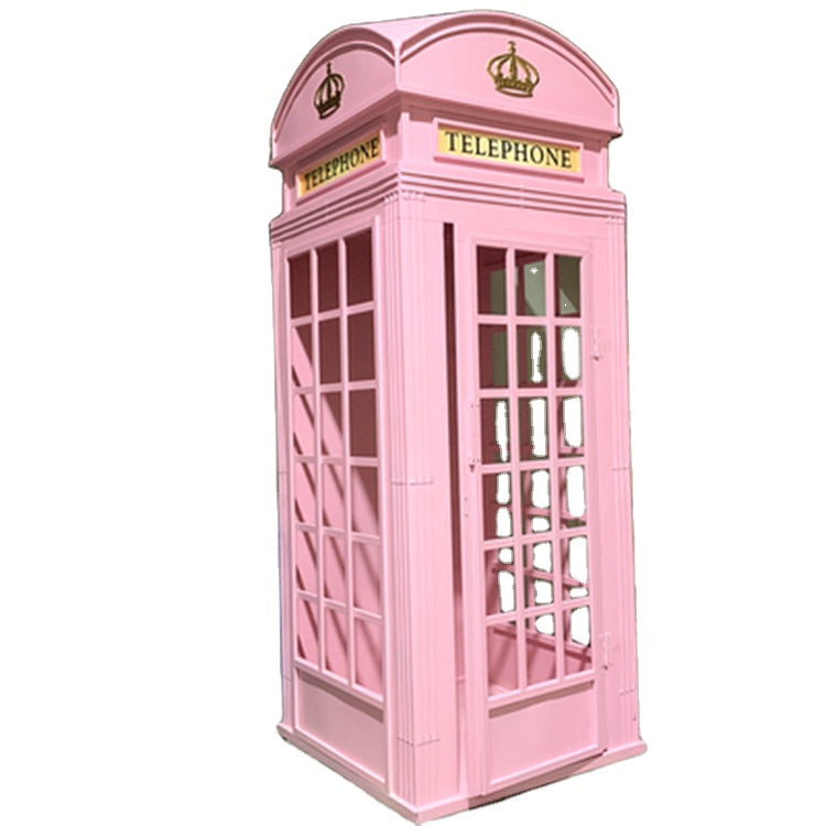 London Telephone Booth English Phone Box - Pink