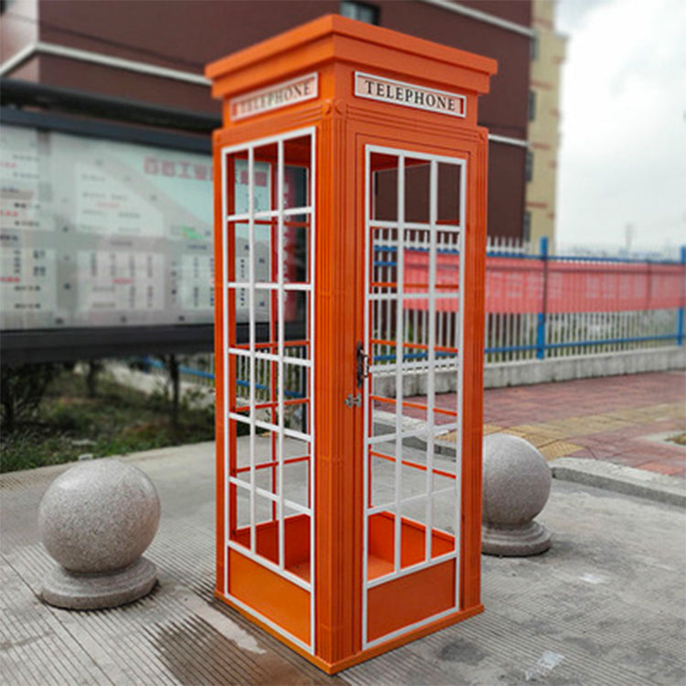 London Telephone Booth English Phone Box - Orange