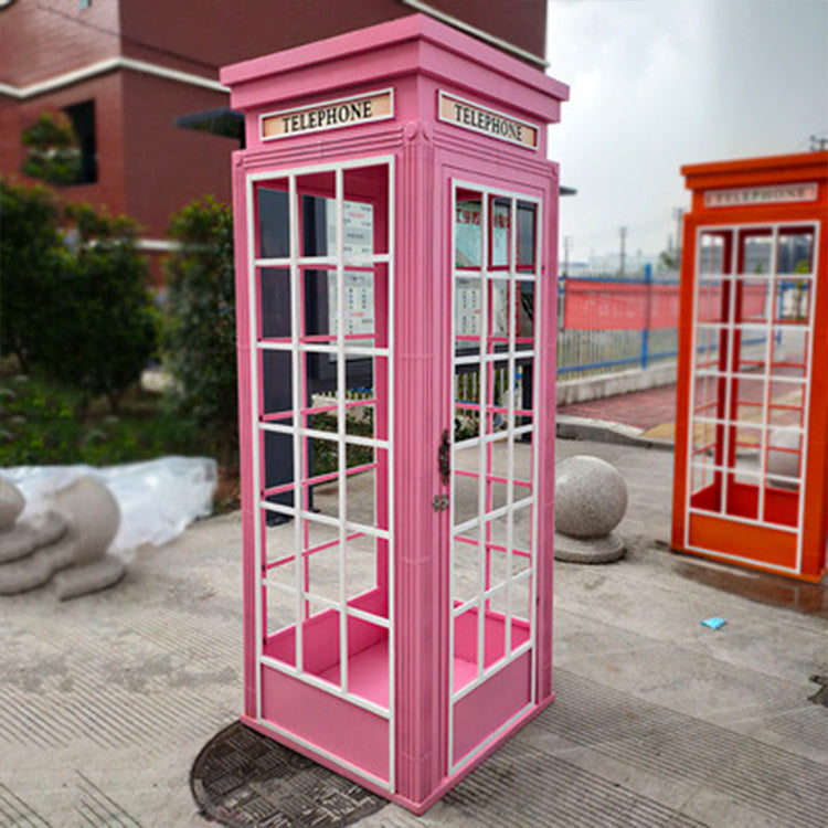 London Telephone Booth English Phone Box - Pink