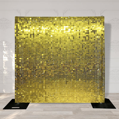 Shimmer Wall Panels / Clip Hole Backing & Square Sequins - Regular Gold