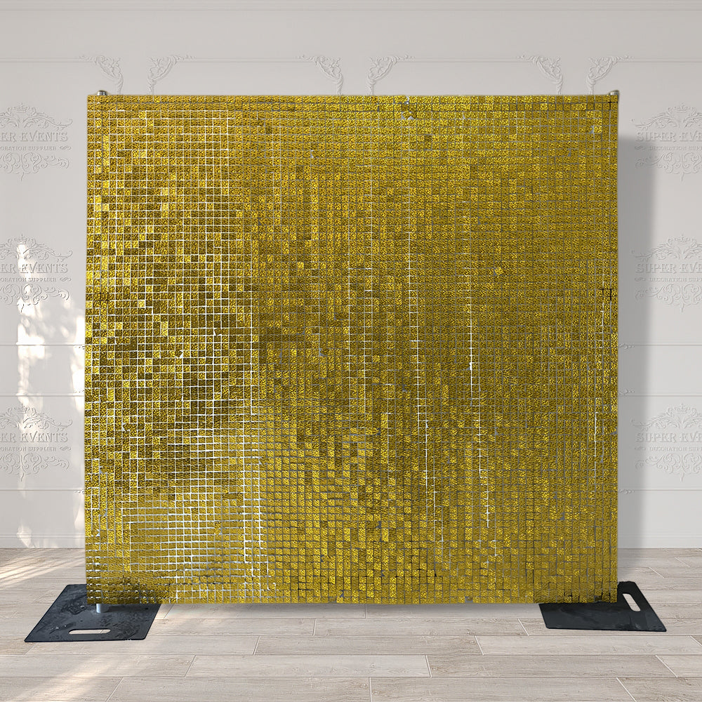 Shimmer Wall Panels / Black Backing & Square Sequins - Bubble Gold