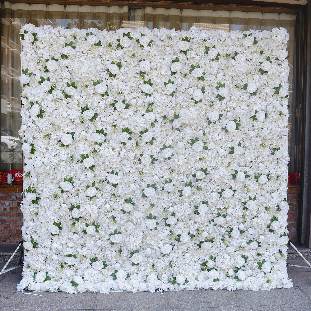 BD-007 2D Fabric Artificial Flower Backdrop Rolling Up Curtain Flower Wall - 8ft*8ft