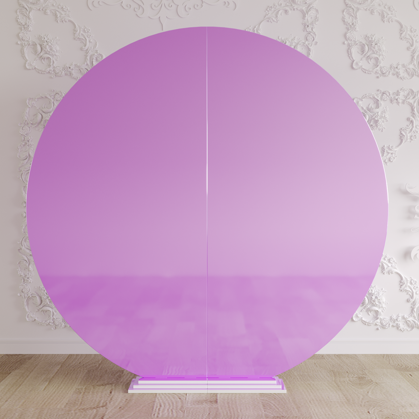 Custom Purple Round Acrylic Backdrop - 6.5ft