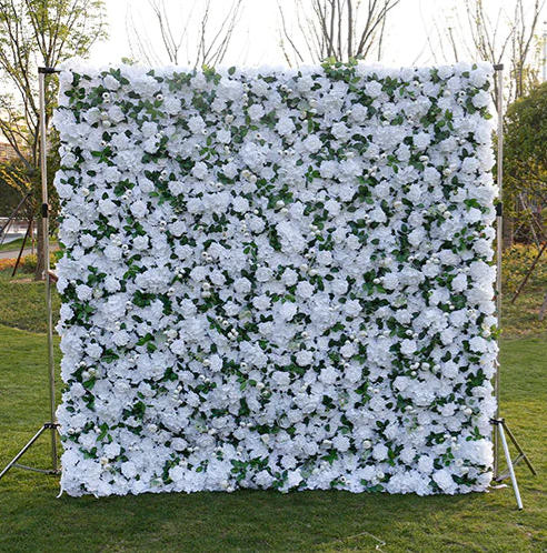 BD-011 3D Fabric Artificial Flower Backdrop Rolling Up Curtain Flower Wall - 8ft*8ft