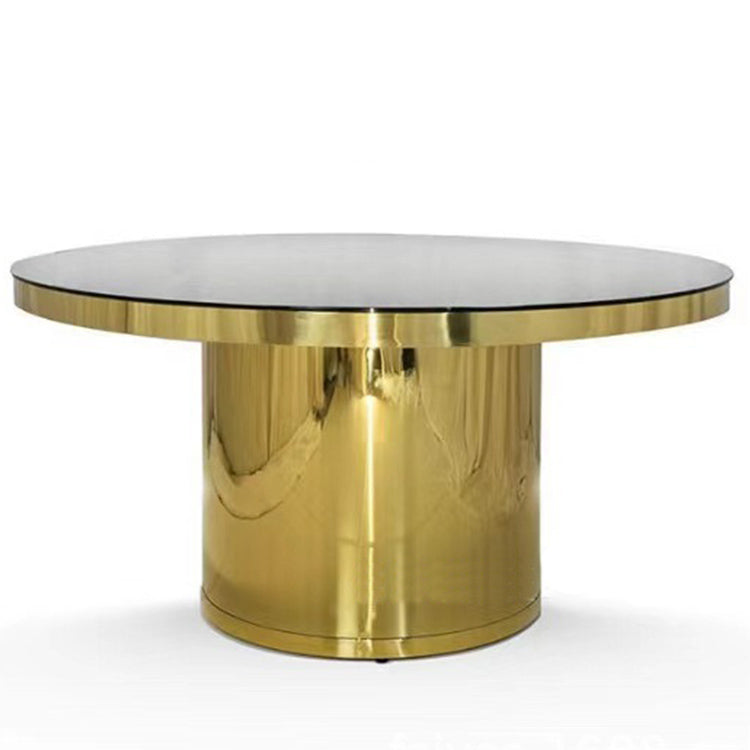 Gold Stainless Steel Round Dining Table - Gold/Silver