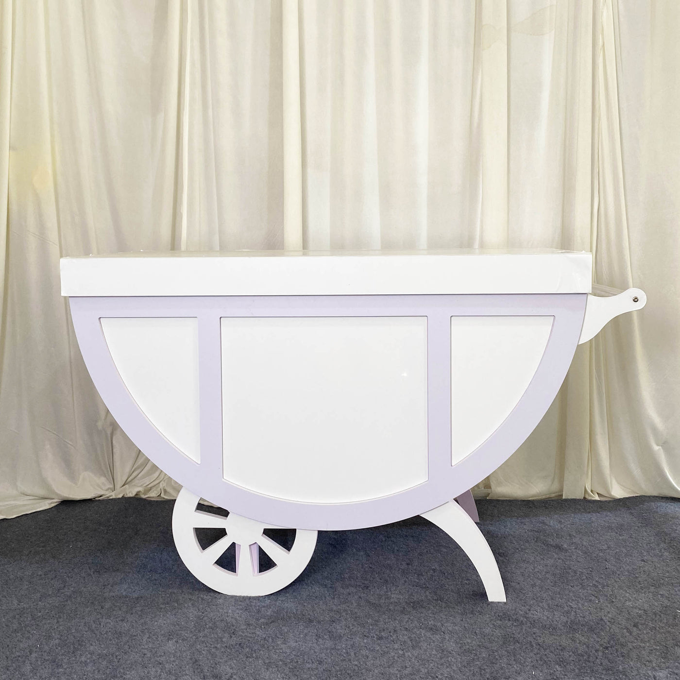 PVC+Acrylic Candy Dessert Cart with Wheels - White