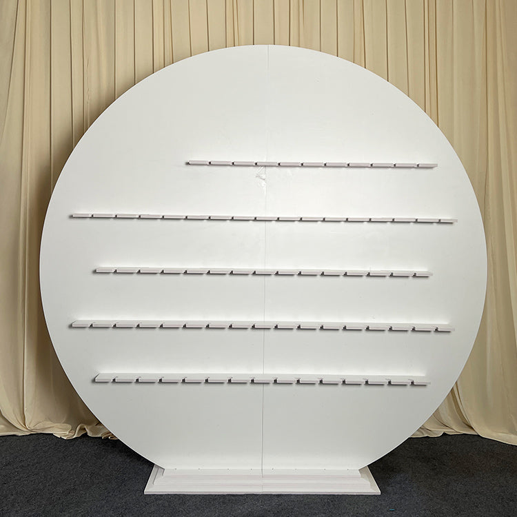 PVC Round Champagne Display Wall Shelf - White