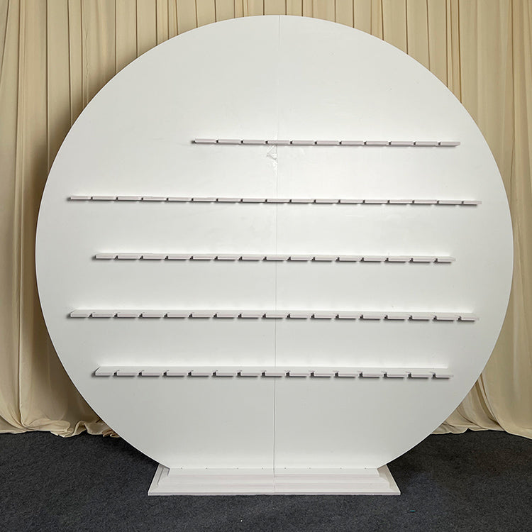 PVC Round Champagne Display Wall Shelf - White