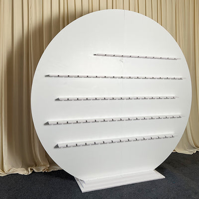 PVC Round Champagne Display Wall Shelf - White