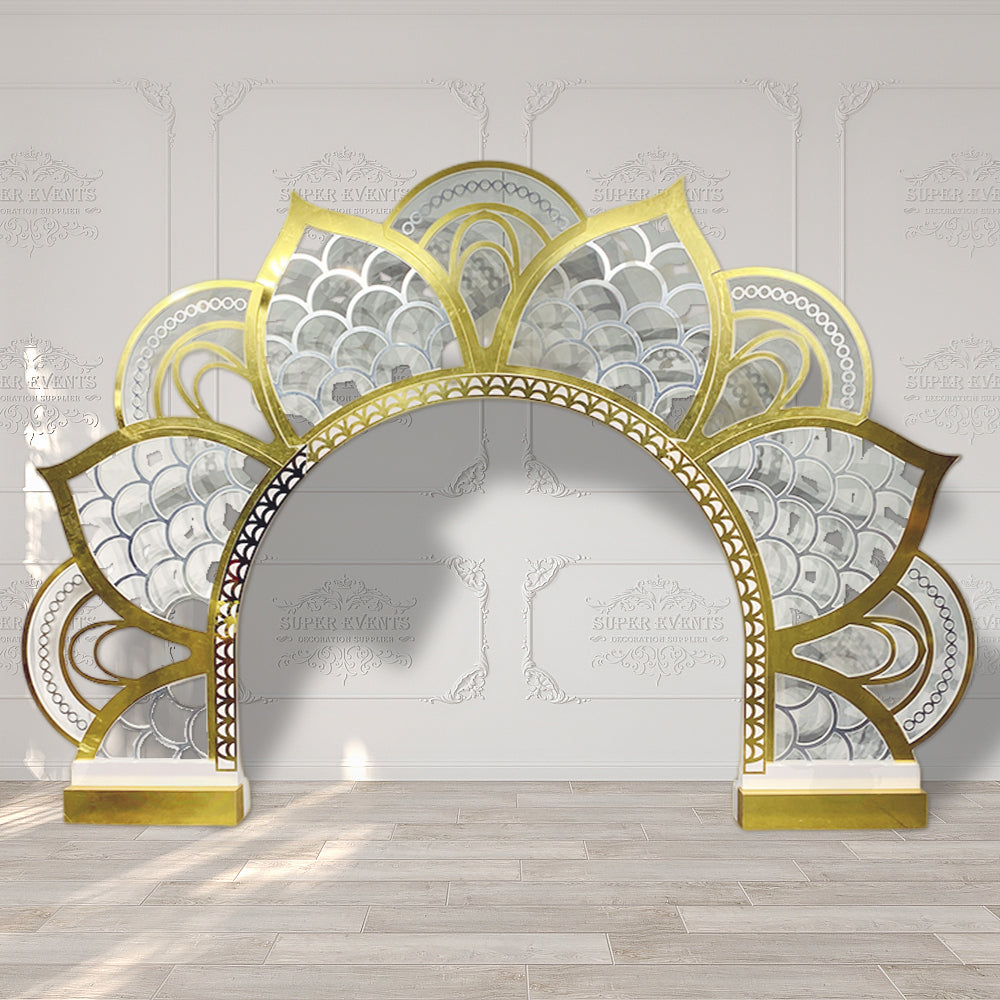 PVC Lotus Flower Arch Backdrop - Gold