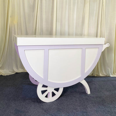 PVC+Acrylic Candy Dessert Cart with Wheels - White