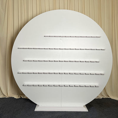 PVC Round Champagne Display Wall Shelf - White