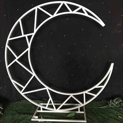 Metal Moon Shape Backdrop Stand - Gold/White