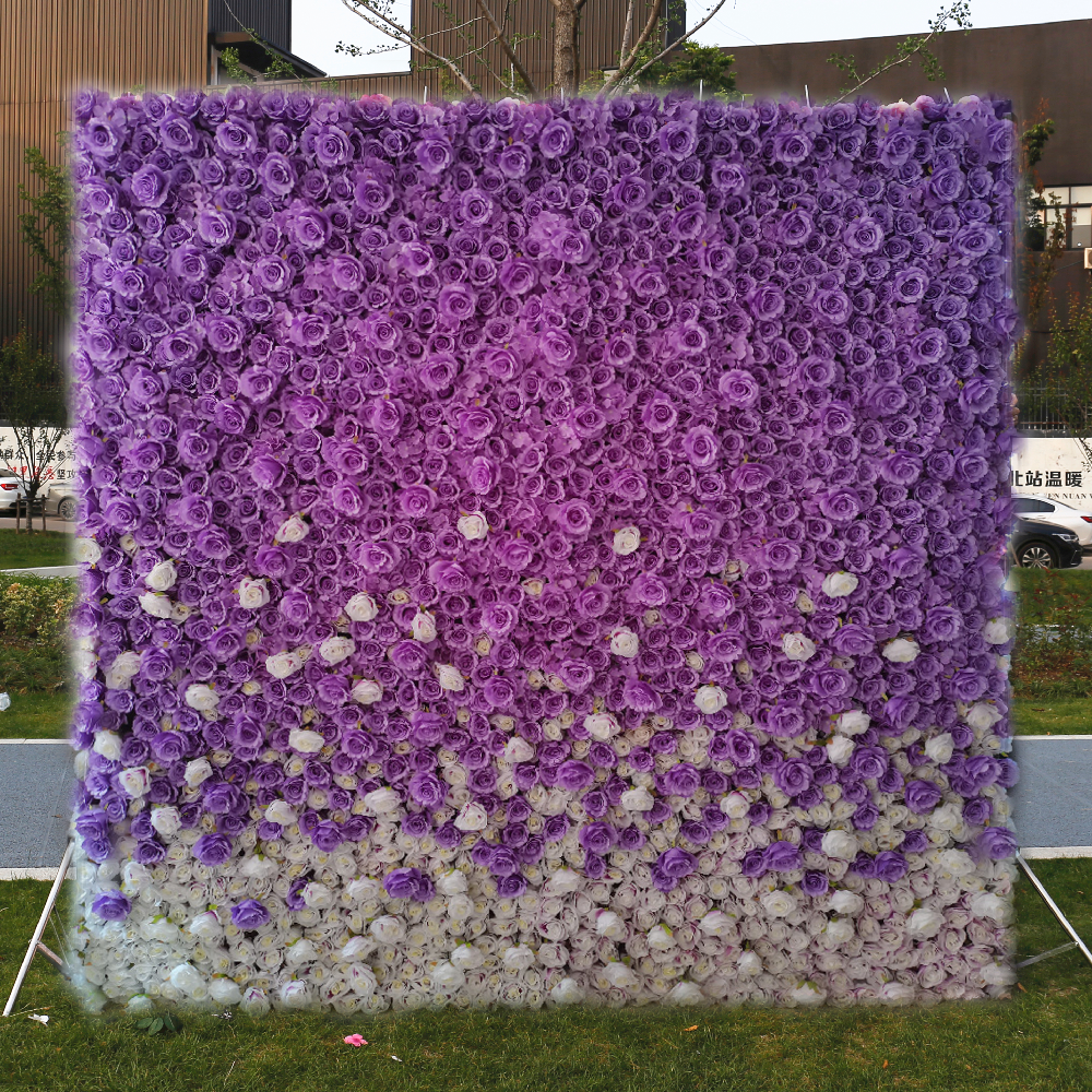 BDJ-005 3D Fabric Artificial Flower Backdrop Rolling Up Curtain Flower Wall - 8ft*8ft