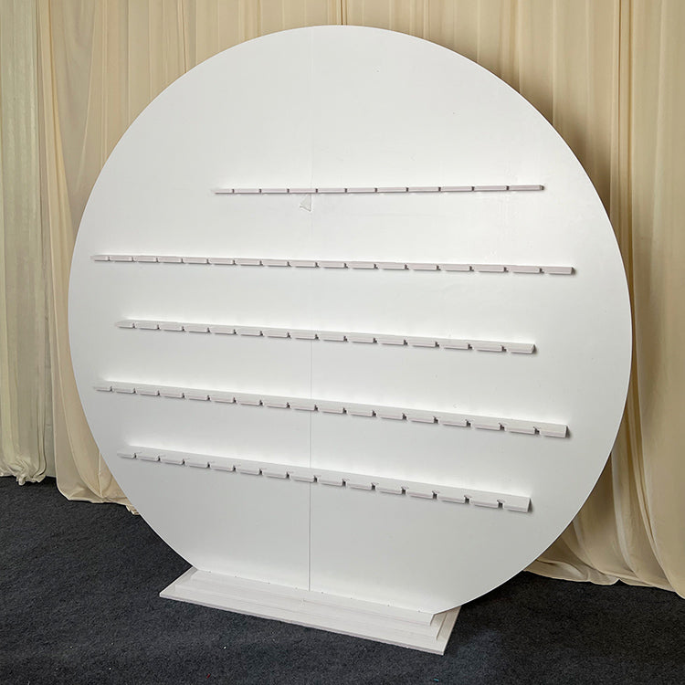 PVC Round Champagne Display Wall Shelf - White