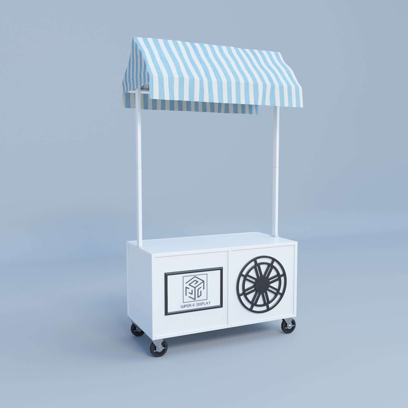 Wood Candy Dessert Cart with Wheels - White/Pink/Blue/Black