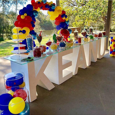 Custom Metal 26 Letters Table Decor with Acrylic Desktop- White