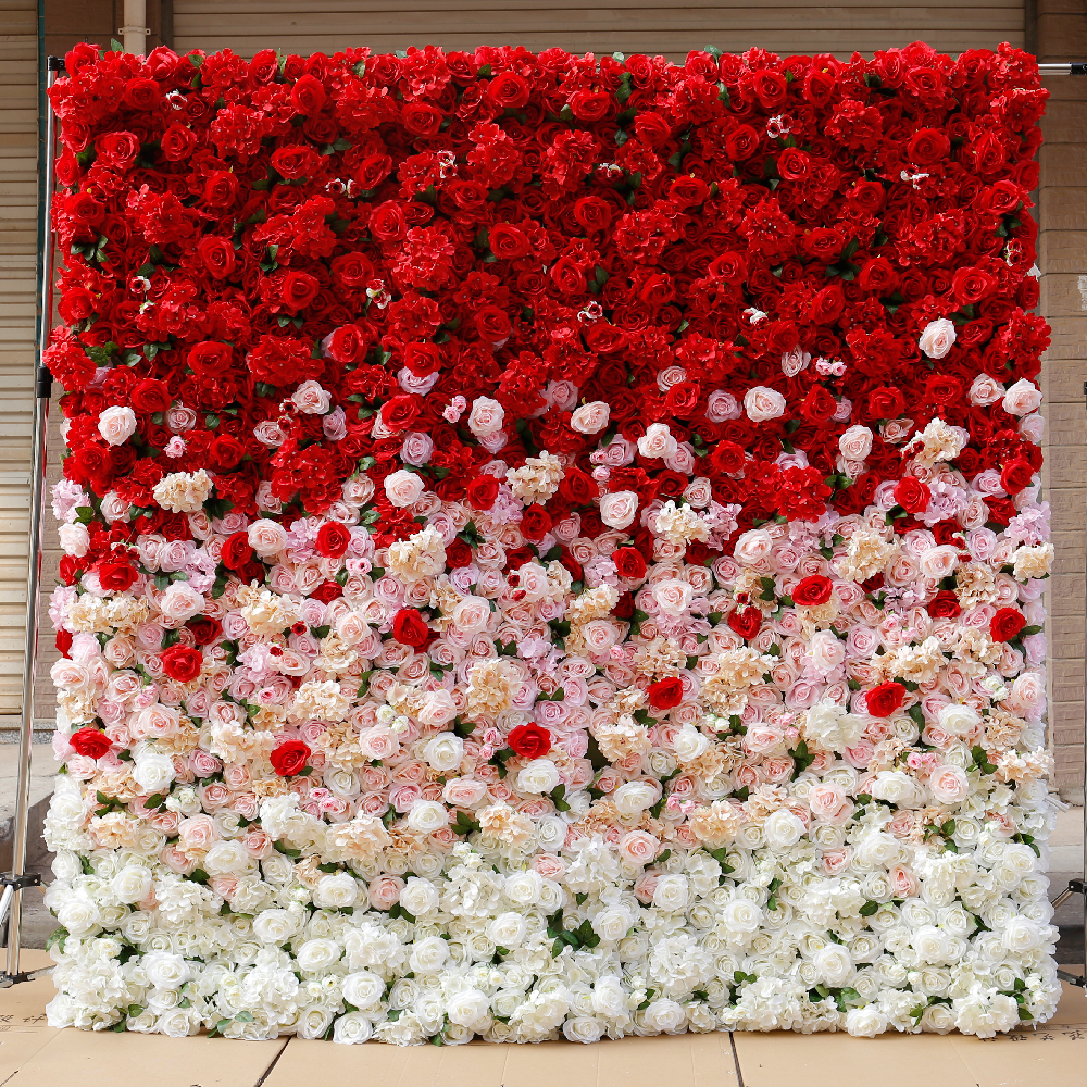 BDJ-001 3D Fabric Artificial Flower Backdrop Rolling Up Curtain Flower Wall - 8ft*8ft