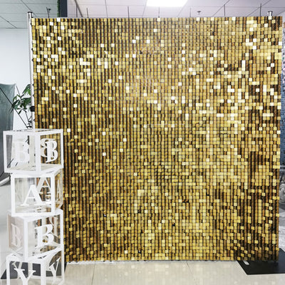 Shimmer Wall Panels / Black Backing & Square Sequins - Bubble Gold