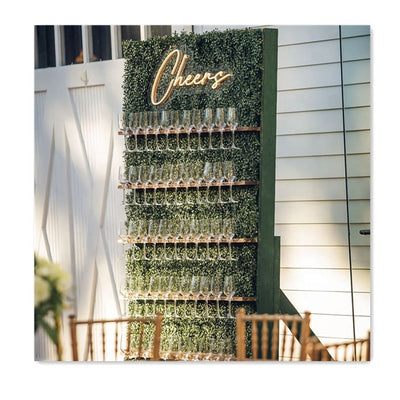 PVC Champagne Display Wall Shelf - Green