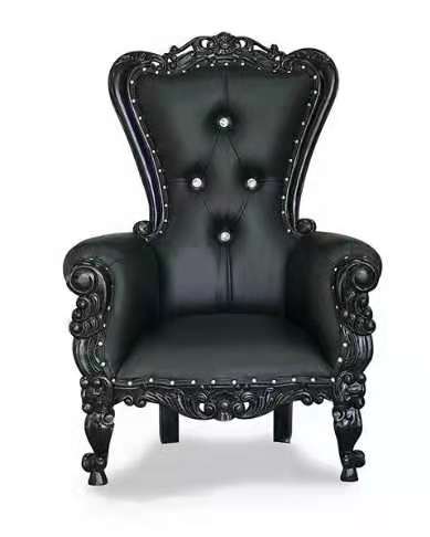 French Bride and Groom Throne Chair - Black