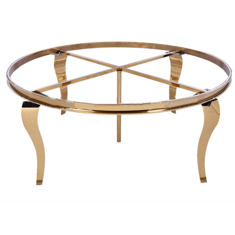 Gold Stainless Steel Round Dining Table - Gold/Silver