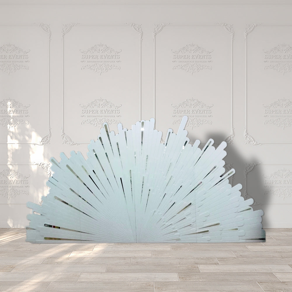 PVC Flower Shape Stage Backdrop - White/Blue