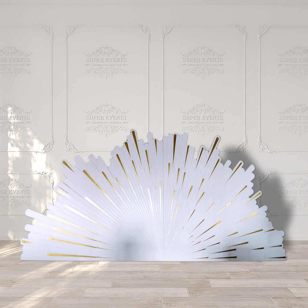 PVC Flower Shape Stage Backdrop - White/Blue