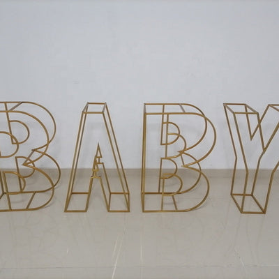 Custom Metal Wire Letter Numbers 26 Letters Decor - White/Gold