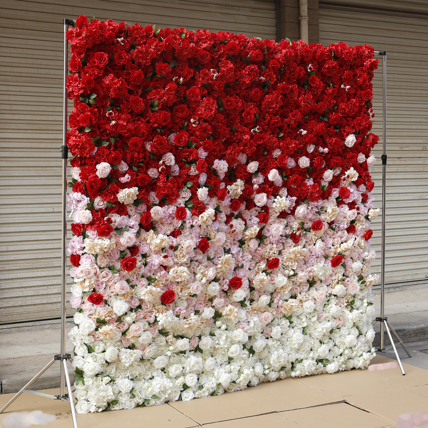 BDJ-001 3D Fabric Artificial Flower Backdrop Rolling Up Curtain Flower Wall - 8ft*8ft